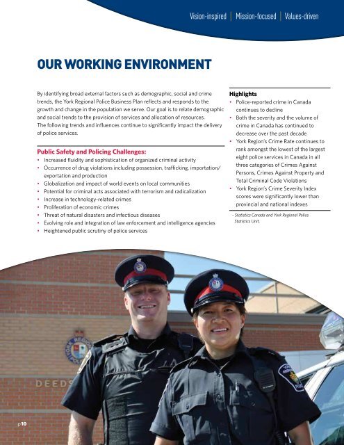 Business Plan 2011-2013 - York Regional Police