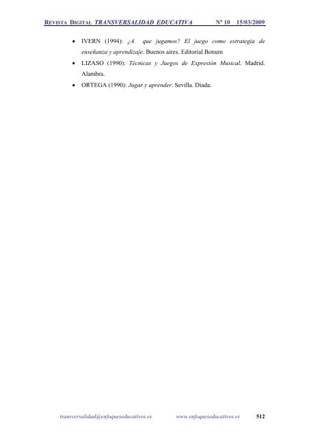 NÂº10 15/03/2009 - enfoqueseducativos.es