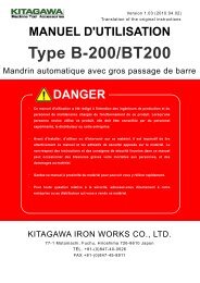 MANUEL D'UTILISATION Type B-200/BT200 - Kitagawa Europe