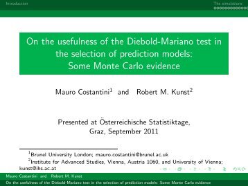 On the usefulness of the Diebold-Mariano test in the selection of ...