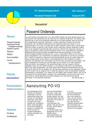 Passend Onderwijs Aansluiting PO-VO - Fricolore