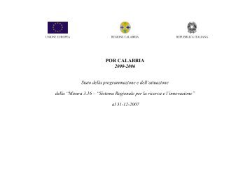 Misura 3.16 - Regione Calabria
