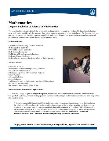 Mathematics - Marietta College