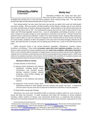 Moldy Hay - University of Idaho Extension (Ver página)