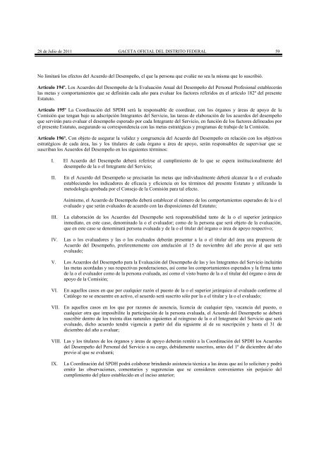 Estatuto SPDH - Comisión de Derechos Humanos del Distrito Federal