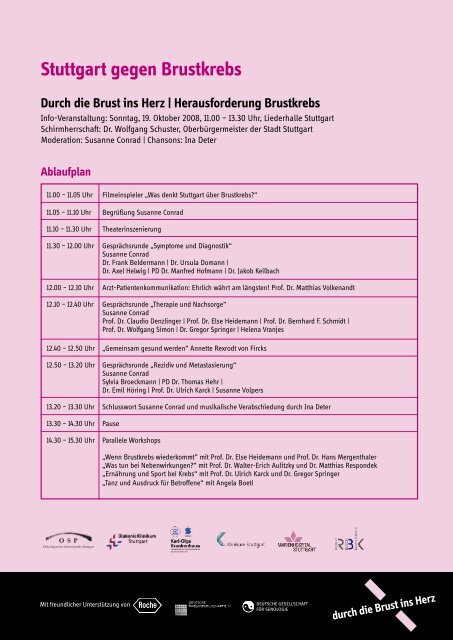Stuttgart gegen Brustkrebs - Brustkrebszentrale
