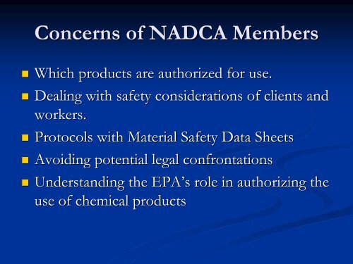 NADCA Position Paper on the Use of Chemical Products in HVAC ...
