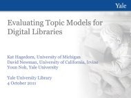 Evaluating Topic Models for Digital Libraries - University Library ...