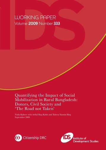Quantifying the Impact of Social Mobilisation in Rural Bangladesh