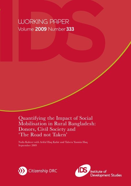 Quantifying the Impact of Social Mobilisation in Rural Bangladesh