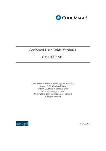 Serfboard User Guide Version 1 CML00027-01 - Code Magus ...