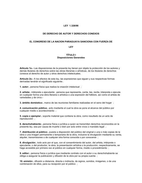 LEY 1328.pdf - Centro de Estudios Judiciales