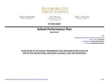SY 2012-2013 School Performance Plan - Baltimore City Public ...