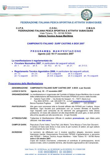 Campionato Italiano Surf Casting a Box - FIPSAS Napoli