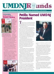 Petillo Named UMDNJ President Petillo Named UMDNJ President