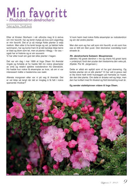 Lapprosen nr 3 2012 - Den norske Rhododendronforening