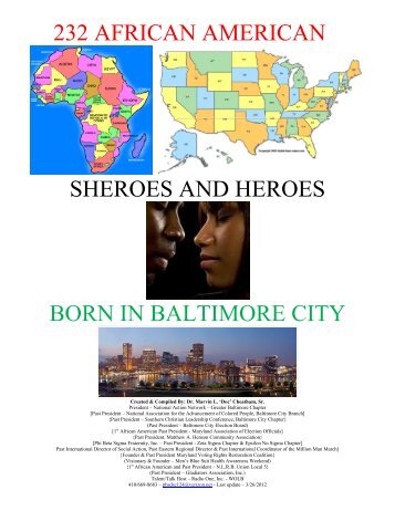 232 african american sheroes and heroes born in baltimore city
