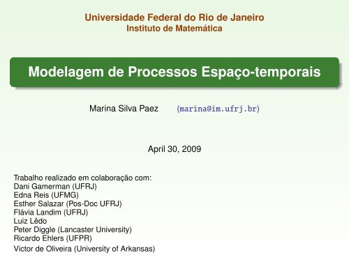 Modelagem de Processos EspaÃ§o-temporais - UFRJ