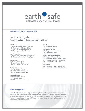 S100 Instrumentation Data Sheet - Earthsafe Systems, Inc.