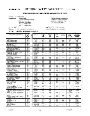 MSDS NO - US Chemical & Plastics