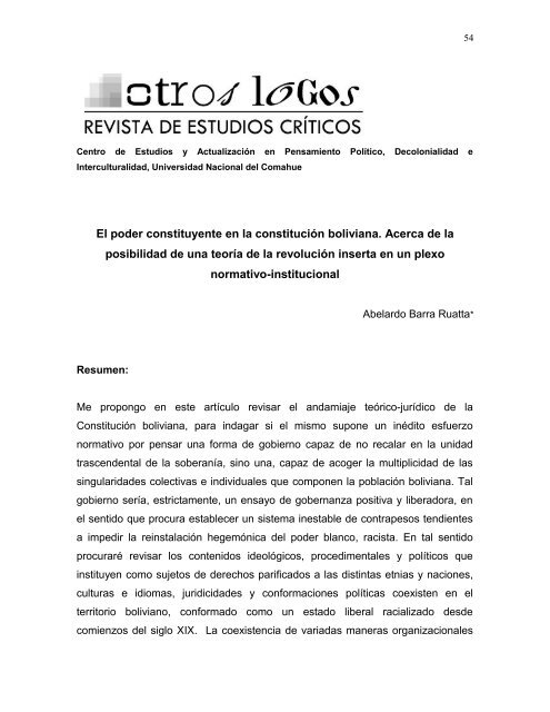 El poder constituyente en la constituci n boliviana ceapedi