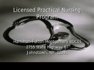 Licensed Practical Nursing Program - HFM BOCES