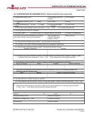 Certificate of Attending Physician for Death Claim Form - Philam Life