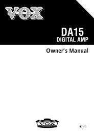 DA15 Owner's Manual - The VOX Showroom