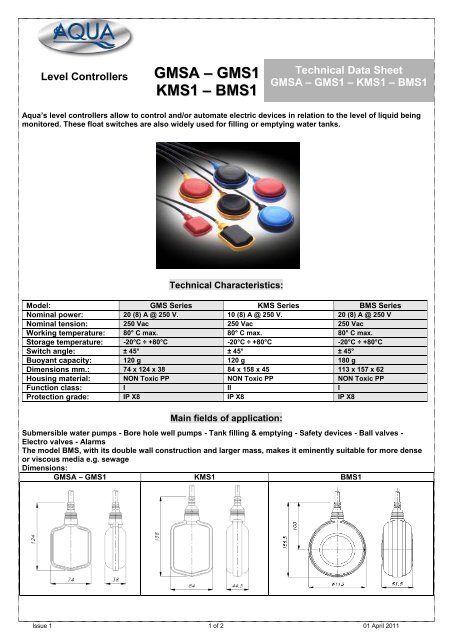 View Product Specification PDF - Aqua Water Systems