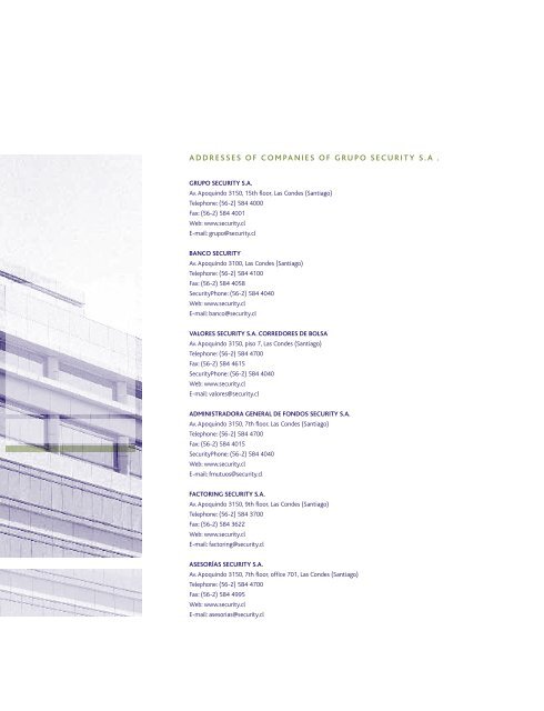 annual report grupo security - Banco Security