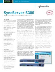 Symmetricom SyncServer S300 High Performance Enhanced ...
