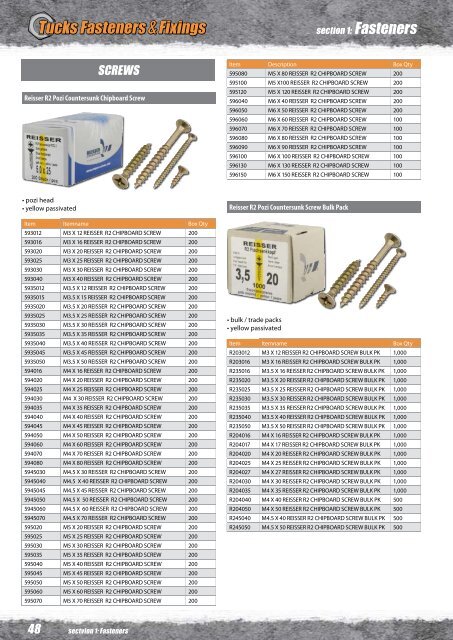 48 SCREWS - Tucks Fasteners & Fixings