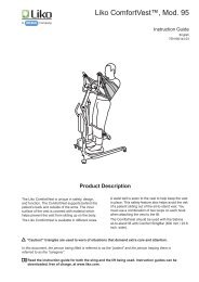 Instruction guide Liko ComfortVest, Mod. 95 - www.liko.com