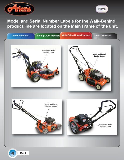 Model and Serial Number - Ariens