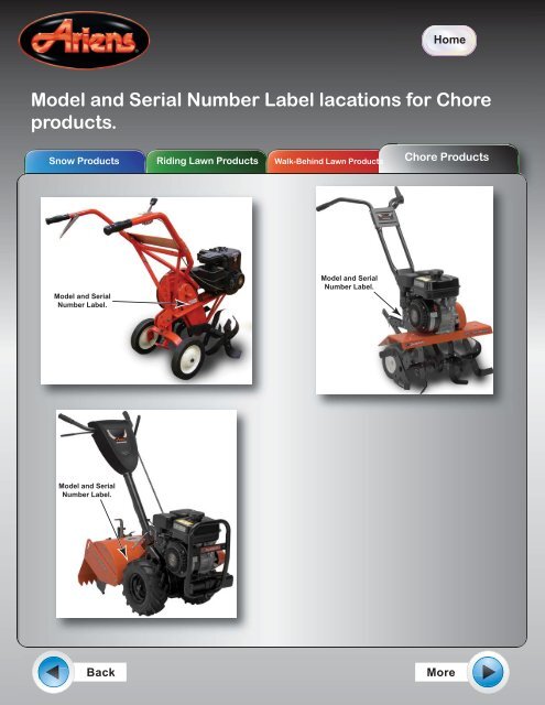 Model and Serial Number - Ariens