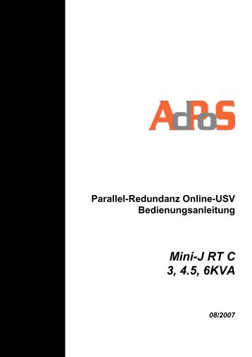 Benutzerhandbuch Mini-J RT C - AdPoS USV