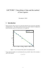 LECTURE 7: Smoothing of data and the method of least squares