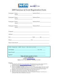 2009 Seminar & Event Registration Form - NATA
