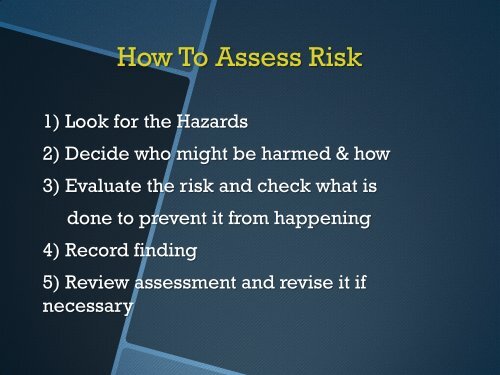 hazard identification, risk assessment & risk control - Sabah