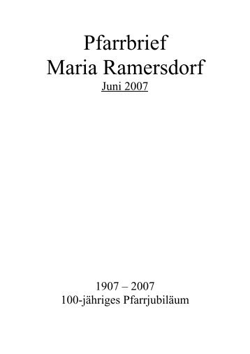 Pfarrbrief Maria Ramersdorf
