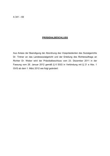 Rechtsprechung Änderung - Stand: 01.03.2012 - Sozialgericht Aachen