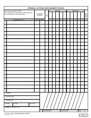 PERSONAL CLOTHING AND EQUIPMENT RECORD AF 538