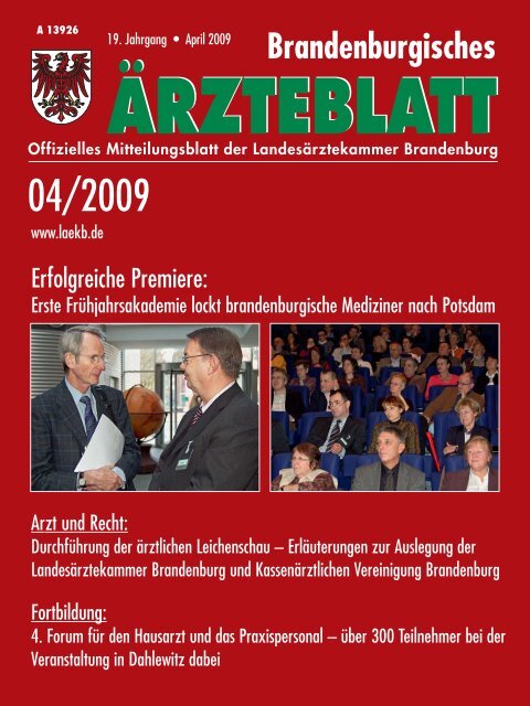 Inhalt_April_2009.qxd - Landesärztekammer Brandenburg