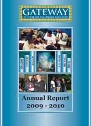 Annual Report 2009 - 2010 - Gateway Institute for Pre-College ...