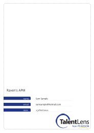 Raven's APM Sample Report - TalentLens