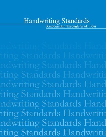 Handwriting Standards - Selah School District