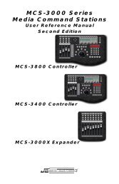 JLCooper MCS-3000 Series User Manual - Aspen Media.