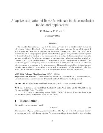 Adaptive estimation of linear functionals in the convolution model ...
