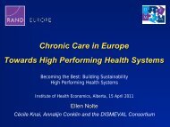 Chronic Care in Europe Towards High Performing Health Systems