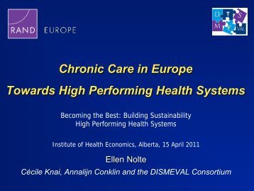 Chronic Care in Europe Towards High Performing Health Systems